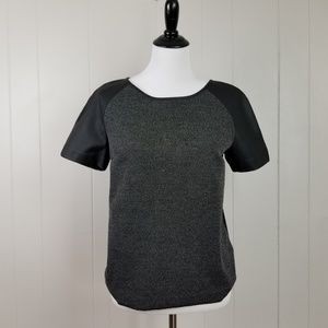 Express NWOT Faux Leather Short Sleeve Top